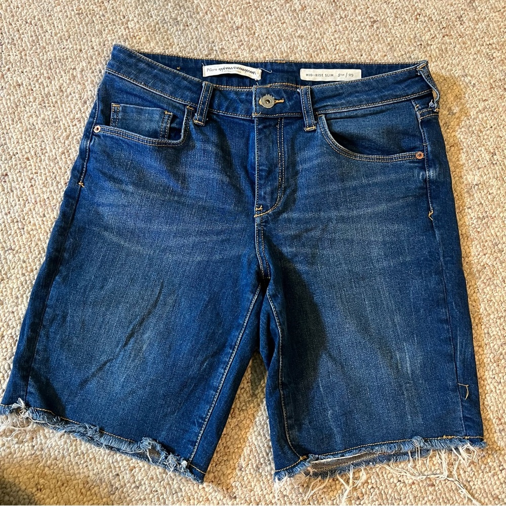Pilcro by Anthropologie Mid Rise Slim Denim Shorts